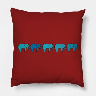 Elephants in a row Pillow