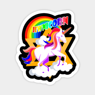 Rainbow Jewnicorn Jewish Unicorn Jew Rosh Hashanah Magnet