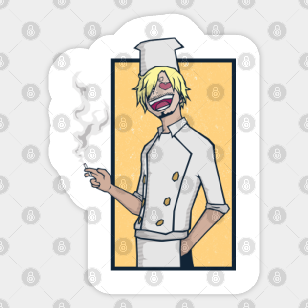 One Piece Anime Chef Sanji Vinsmoke Sanji Sticker Teepublic 15 graphics were used to create this frame emo deco anime background pink picture. one piece anime chef sanji