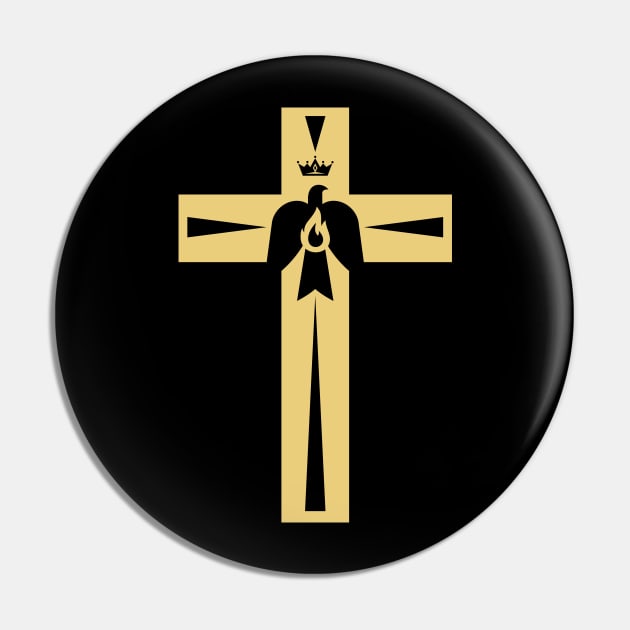 Christian cross and dove - a symbol of the Spirit Pin by Reformer