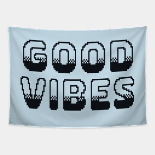 Good Vibes Classic Video Game Graphic Black Tapestry