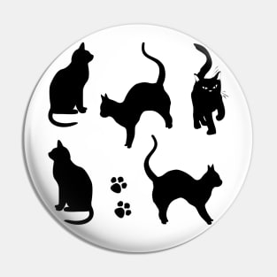 Cat Silhouettes Pin