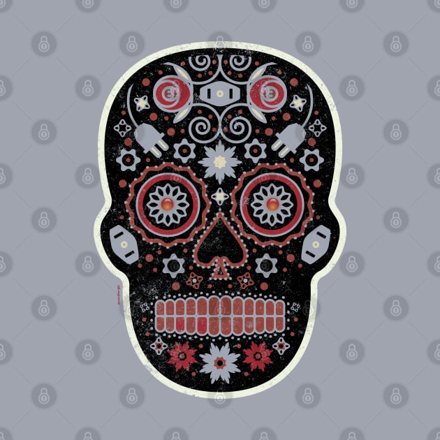 Terciopelo Rojo Skull Socket Mexican Sugar Skull by DanielLiamGill