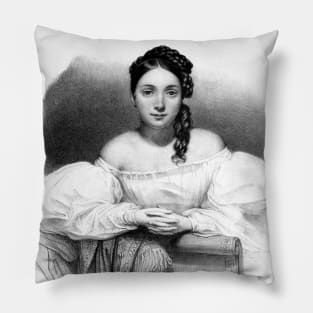 Vintage naive girl Pillow