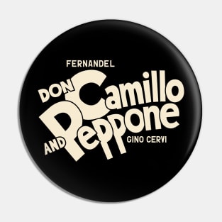 Don Camillo and Peppone Typography Design Pin