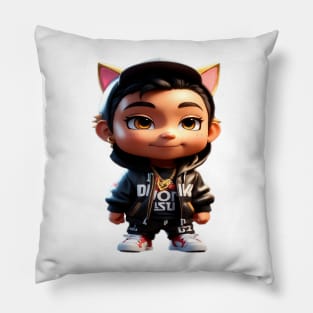 CatBoy: The King of Feline Hip Hop Pillow