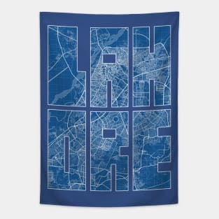 Lahore, Pakistan City Map Typography - Blueprint Tapestry