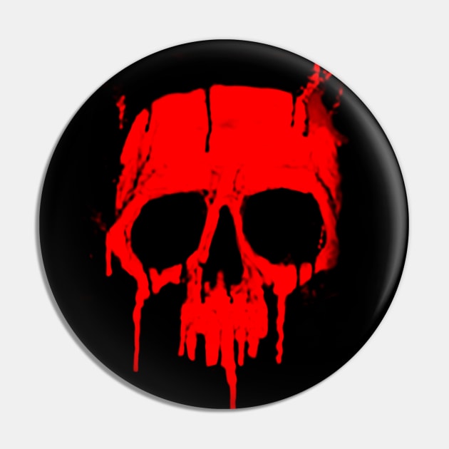 Classic Metal Graffiti Skull - Dripping Paint product Pin by Vector Deluxe