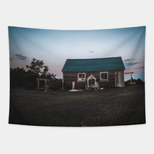 Chicken Coop in Field at Sunrise Photography V2 Tapestry