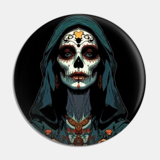 Retro Santa Muerte Pin