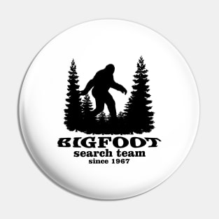 Bigfoot Search Team and Sasquatch T Shirts Pin