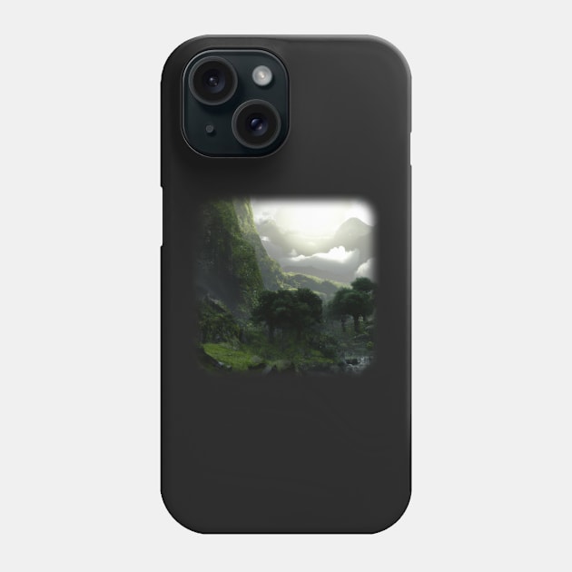 Beautiful landscape in the fog Phone Case by Perryfranken