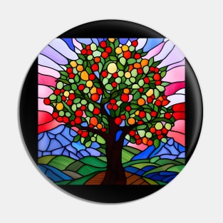 Stained Glass Apple Tree Pin