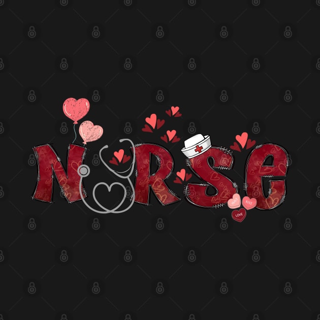 Nurse Valentine's Day Stethoscope Hearts by jackofdreams22