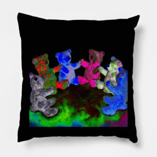 Neon Teddy Bears Pillow