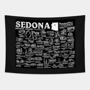 Sedona Map Art Tapestry