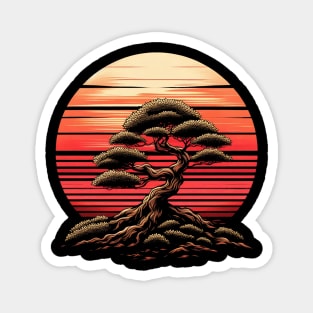 Bonsai Tree with Sunset Magnet