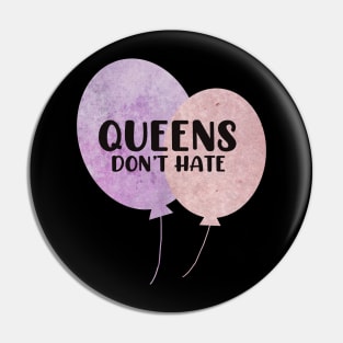 Queens don't hate Ballons pink and purple typography balloons Pin