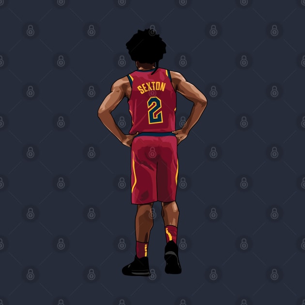 Collin Sexton Vector Back Burgundy by qiangdade