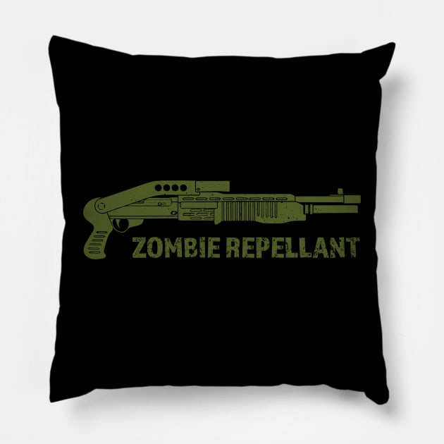 Zombie Repellent - Zombie Zombies Pillow by fromherotozero