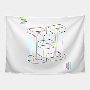 H - cmyk strokes Tapestry