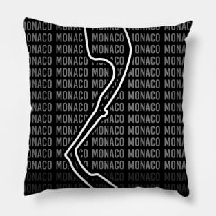 Monaco - F1 Circuit - Black and White Pillow