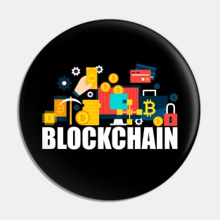 Blockchain Cryptocurrency Digital Mining BitCoin Dogecoin Pin