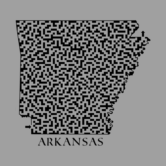 Arkansas State Outline Maze & Labyrinth by gorff