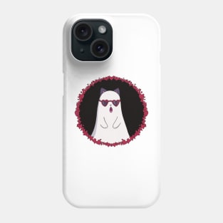 white cat ghost heart glasses halloween coquette dollette Phone Case