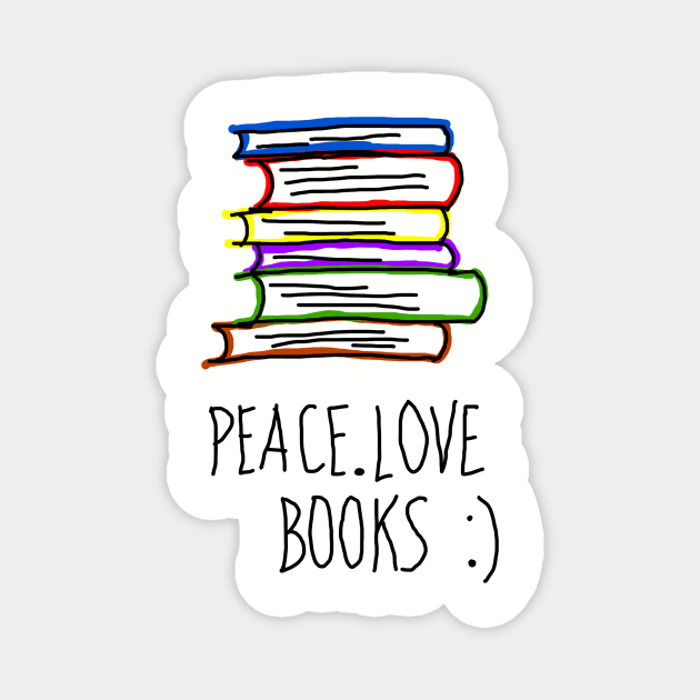 Peace Love Books :) Magnet by VintageArtwork