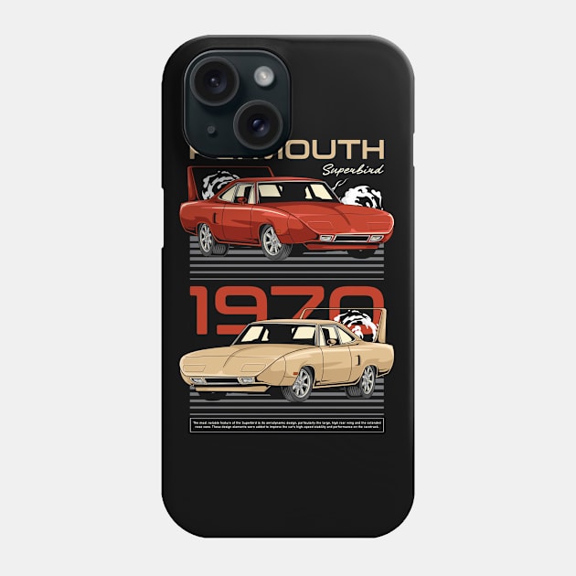 1970 Plymouth Superbird Car Phone Case by milatees