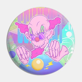 funny joker with magical hands illustration Pin