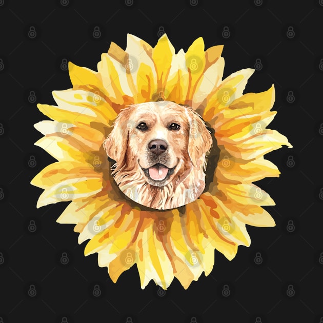 Cute Golden retriever dog Sunflower by Kawaii_Tees