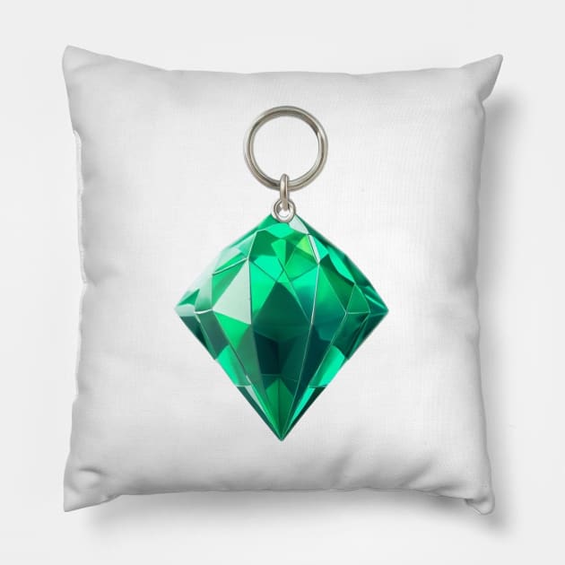 Emerald Keychain Pillow by lowpolyshirts