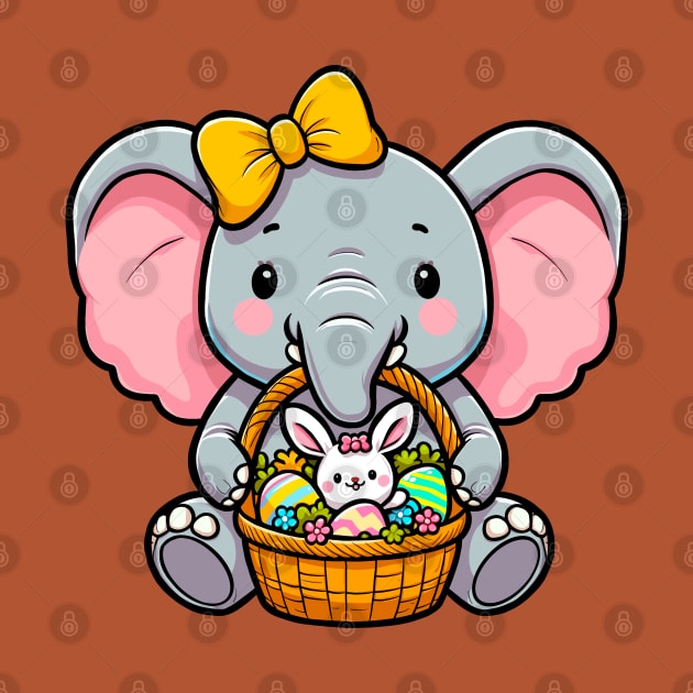 Elephant With Easter Basket by Ghost on Toast