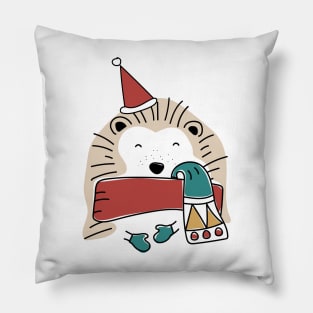 Cute handdrawn Hedgehog Pillow