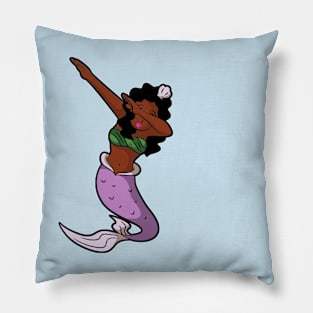 black dabbing mermaid Pillow