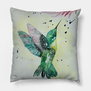 Hummingbird painting by Garry Greenwood Pillow