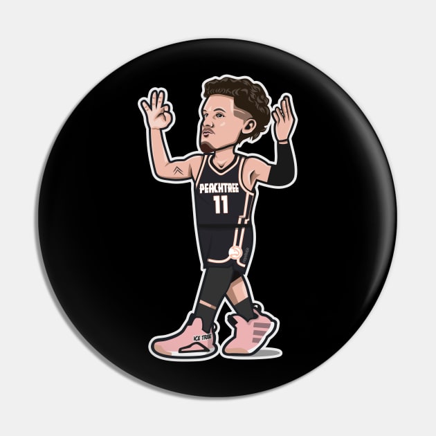 Trae Young Cartoon Style on City Edition Pin by ray1007