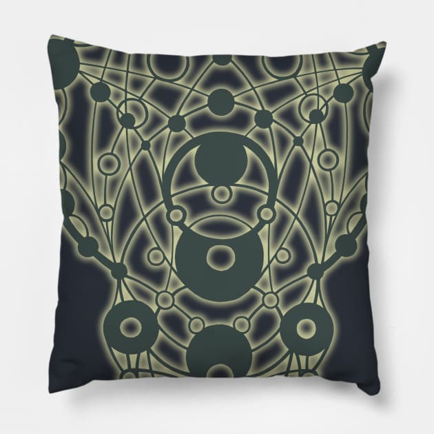 Sacred Circles Cosmic Paths Digital Design Pillow by Tranquileyez