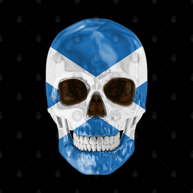 Scotland Flag Skull - Gift for Scottish With Roots From Scotland by Country Flags