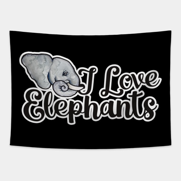 I love elephants Tapestry by bubbsnugg