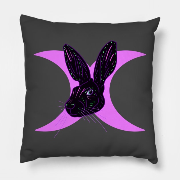 Hare moon Pillow by SchlockHorror