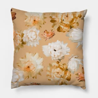 Peach Flowers Seamless Pattern Pillow