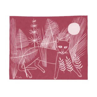 "Jeroen on the Hunt" (red ink) - vintage print of a cat on white paper, Tinus van Doorn, 1937 T-Shirt