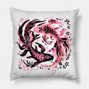 Cherry Blossom Koi Pillow