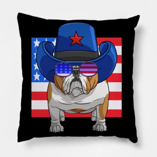 English Bulldog 4th of July Pillow