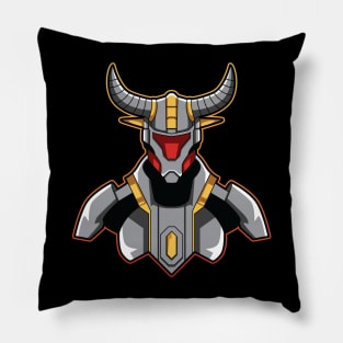 Bull Cyborg Illustration Pillow