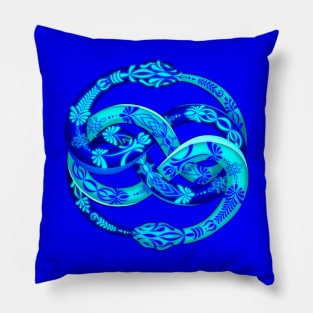 Blue Ouroboros Pillow