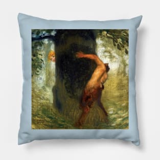 The Tease - Franz Von Stuck Pillow